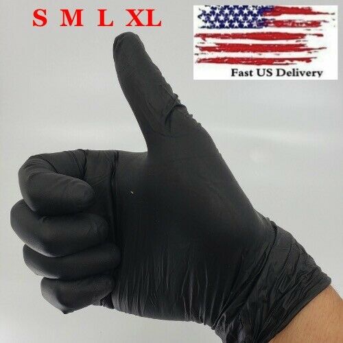 100/box /black  Nitrile Gloves Powder & Latex Free  Examgrade Gloves